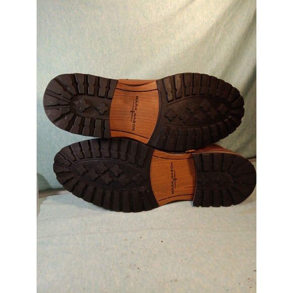 Mark Nason Tan Leather Maple Lace Zipper Boots Mens Size 9.5 - Picture 4 of 5